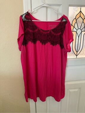 Lane Bryant size 23/24 pink and black lace top
